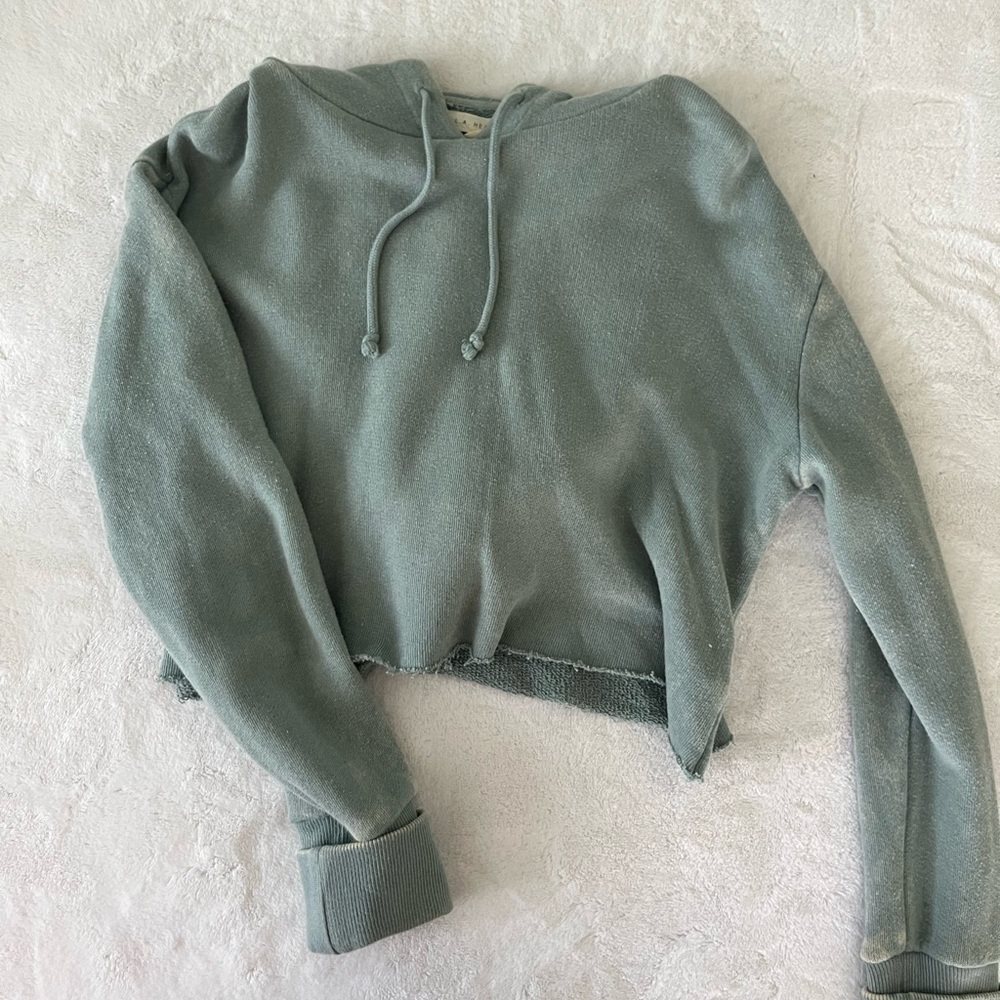 Sage green Pacsun cropped hoodie sweatshirt